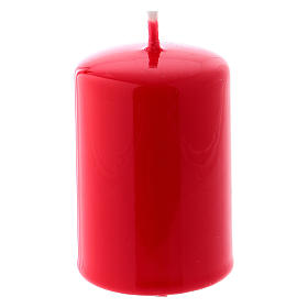 Glossy red Ceralacca candle diameter 4x6 cm