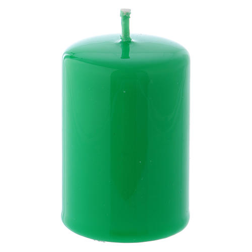 Glossy green Ceralacca candle diameter 4x6 cm 1