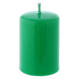 Pillar Candle Glossy green, 4x6 cm