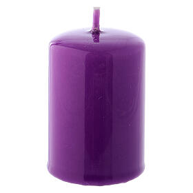 Pillar Candle Glossy purple, 4x6 cm