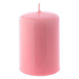 Pillar Candle Glossy pink, 4x6 cm