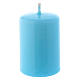 Glossy light blue Ceralacca candle diameter 4x6 cm s1
