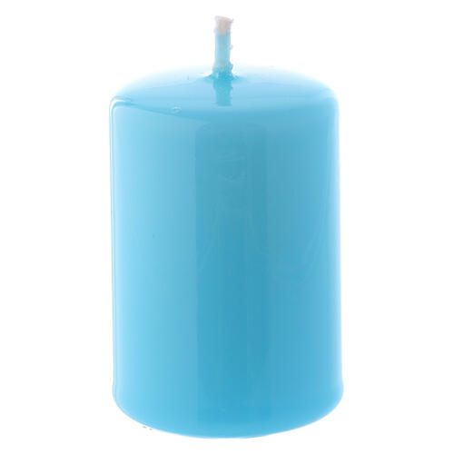 Pillar Candle Glossy light blue, 4x6 cm 1