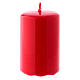 Glossy Red Pillar Candle, 5x8 cm s1