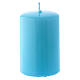 Glossy Light blue Pillar Candle, 5x8 cm s1
