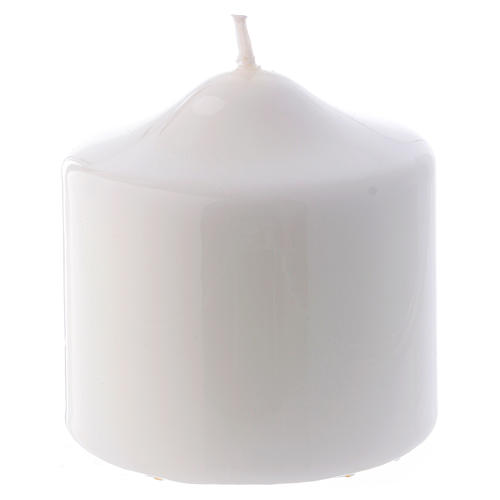 Glossy white Ceralacca candle diameter 8x8 cm 1