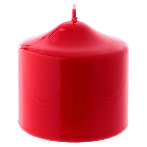 Glossy red Ceralacca candle diameter 8x8 cm 1