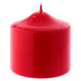 Pillar Candle Shiny Ceralacca, 8x8 cm red