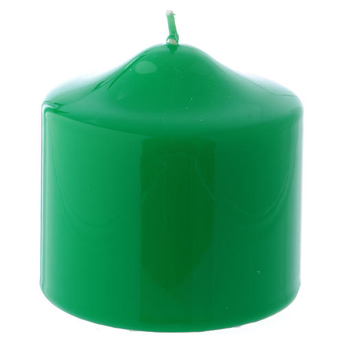 Glossy green Ceralacca candle diameter 8x8 cm 1