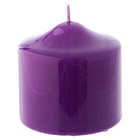 Pillar Candle Shiny Ceralacca, 8x8 cm purple