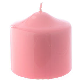 Glossy pink Ceralacca candle diameter 8x8 cm