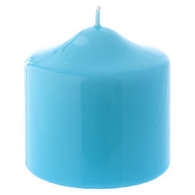Glossy light blue Ceralacca candle diameter 8x8 cm