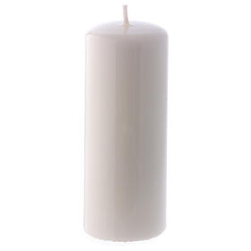 Shiny White Pillar Candle Ceralacca, 5x13 cm
