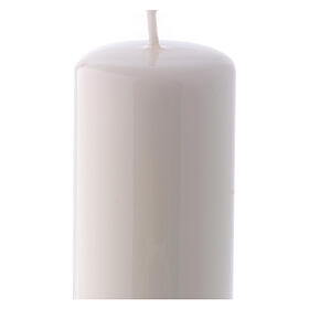 Shiny White Pillar Candle Ceralacca, 5x13 cm
