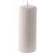 Shiny White Pillar Candle Ceralacca, 5x13 cm s1