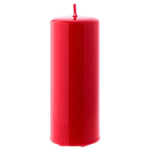 Shiny Red Pillar Candle Ceralacca, 5x13 cm 1