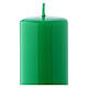 Shiny Green Pillar Candle Ceralacca, 5x13 cm s2
