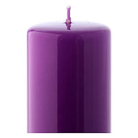 Shiny Purple Pillar Candle Ceralacca, 5x13 cm