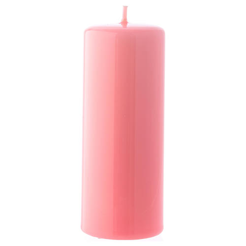 Ceralacca pink wax candle 5x13 cm 1