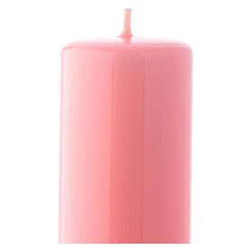 Shiny Pink Pillar Candle Ceralacca, 5x13 cm