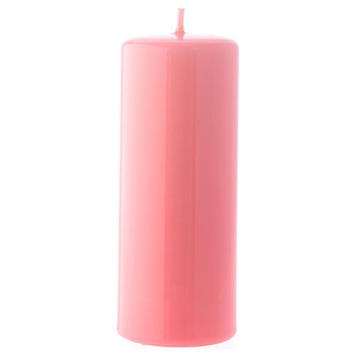Shiny Pink Pillar Candle Ceralacca, 5x13 cm 1