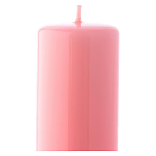 Shiny Pink Pillar Candle Ceralacca, 5x13 cm 2