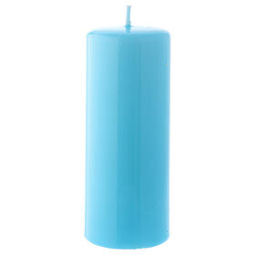 Ceralacca light blue wax candle 5x13 cm