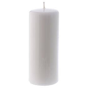White Pillar Candle Glossy Ceralacca, 6x15 cm