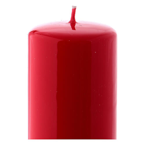 Red Pillar Candle Glossy Ceralacca, 6x15 cm 2