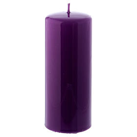 Bougie violet Brillante Ceralacca 6x15 cm