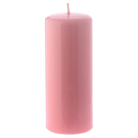 Ceralacca pink wax candle 6x15 cm