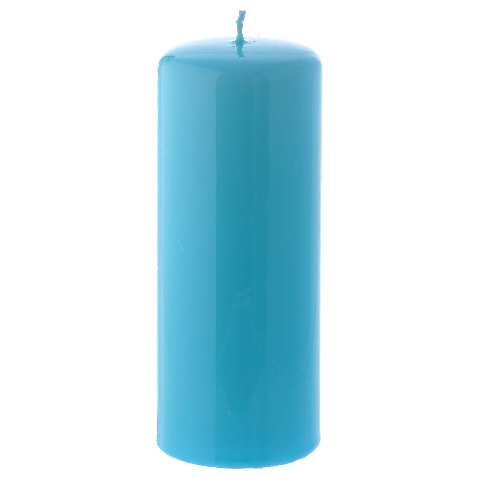 Light blue Pillar Candle Glossy Ceralacca, 6x15 cm online sales on