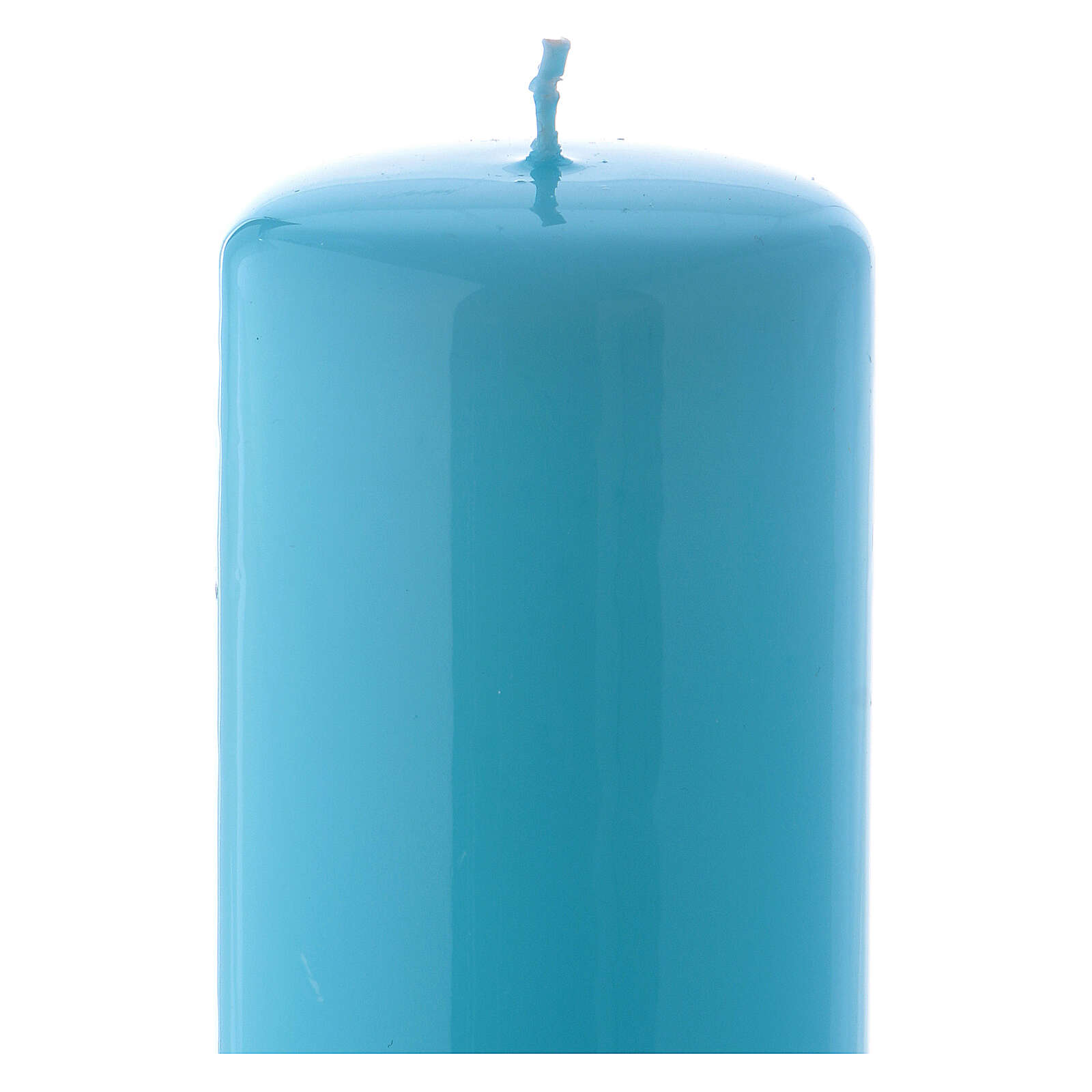 Light blue Pillar Candle Glossy Ceralacca, 6x15 cm online sales on