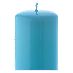Light blue Pillar Candle Glossy Ceralacca, 6x15 cm