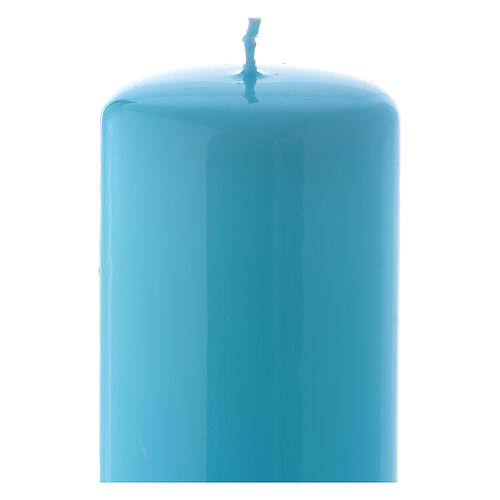 Light blue Pillar Candle Glossy Ceralacca, 6x15 cm 2