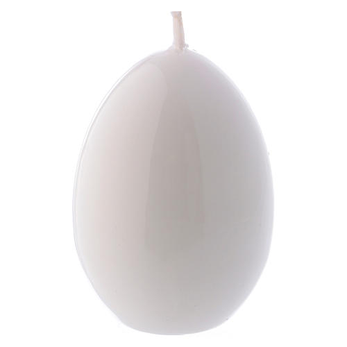 Glossy egg-shaped white Ceralacca candle diameter 45 mm 1