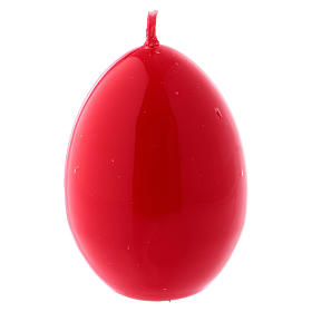 Glossy egg-shaped red Ceralacca candle diameter 45 mm