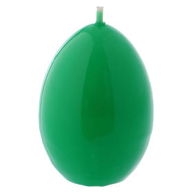 Glossy egg-shaped green Ceralacca candle diameter 45 mm