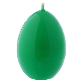 Glossy Egg Candle, d. 45 mm green