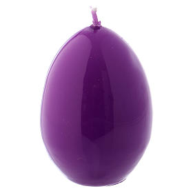Glossy egg-shaped purple Ceralacca candle diameter 45 mm