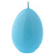 Glossy egg-shaped light blue Ceralacca candle diameter 45 mm s1