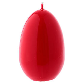 Glossy egg-shaped red Ceralacca candle diameter 60 mm