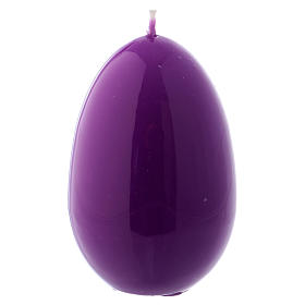 Glossy egg-shaped purple Ceralacca candle diameter 60 mm