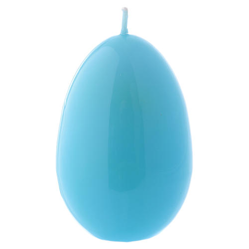 Glossy egg-shaped light blue Ceralacca candle diameter 60 mm 1