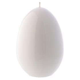 Glossy egg-shaped white Ceralacca candle diameter 100 mm
