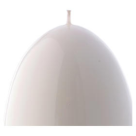Glossy egg-shaped white Ceralacca candle diameter 100 mm