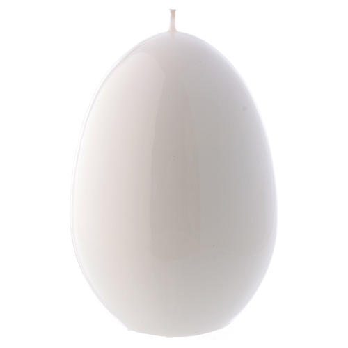 Glossy egg-shaped white Ceralacca candle diameter 100 mm 1
