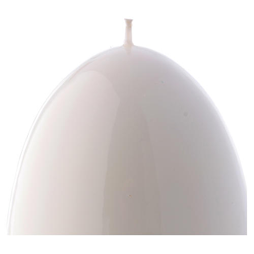 Glossy egg-shaped white Ceralacca candle diameter 100 mm 2