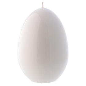 Glossy White Egg Candle, d. 100 mm