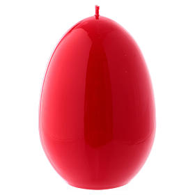 Glossy egg-shaped red Ceralacca candle diameter 100 mm